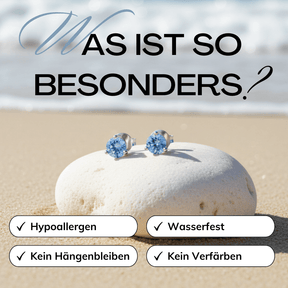 Blaue Zirkon Ohrringe Silber Wasserfest