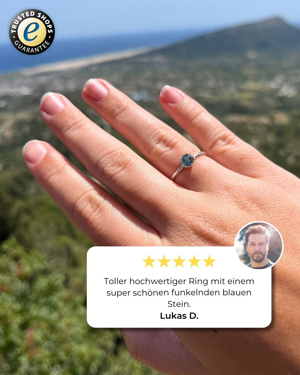 Blauer Zirkon Ring