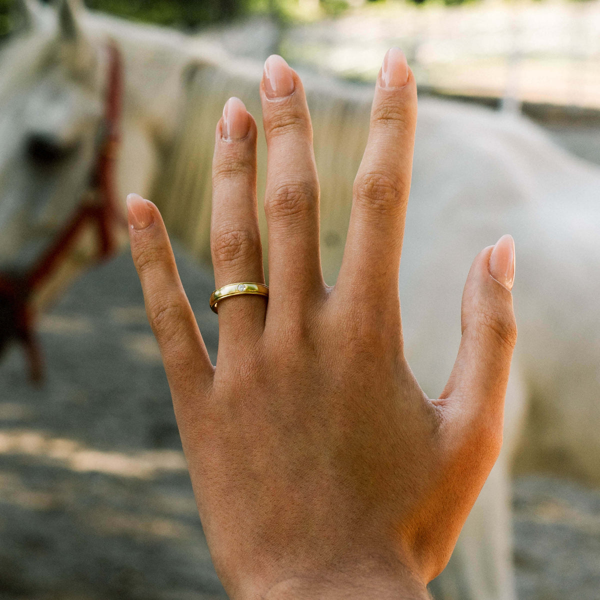 Damen Ehering Gold Hand