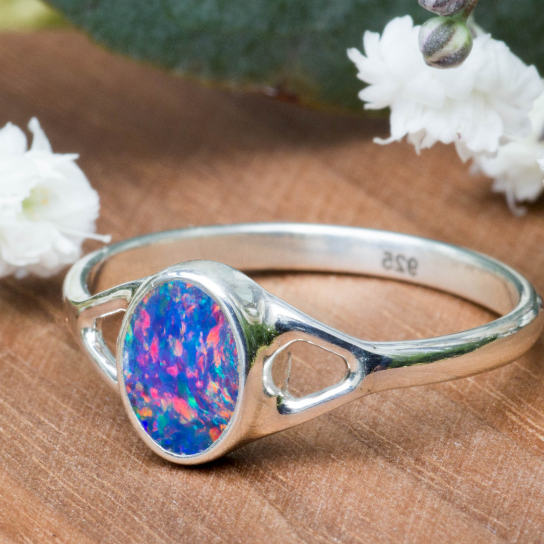 Damen Schmuck Ring Opal Doublette