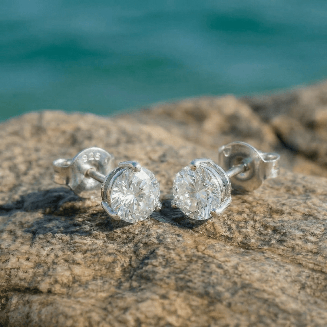 Diamanten Ohrstecker Silber