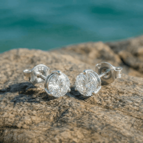 Diamanten Ohrstecker Silber