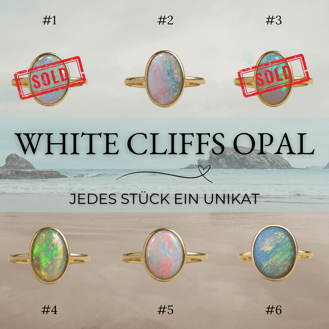 Echter Australischer Opal in Gold Ring