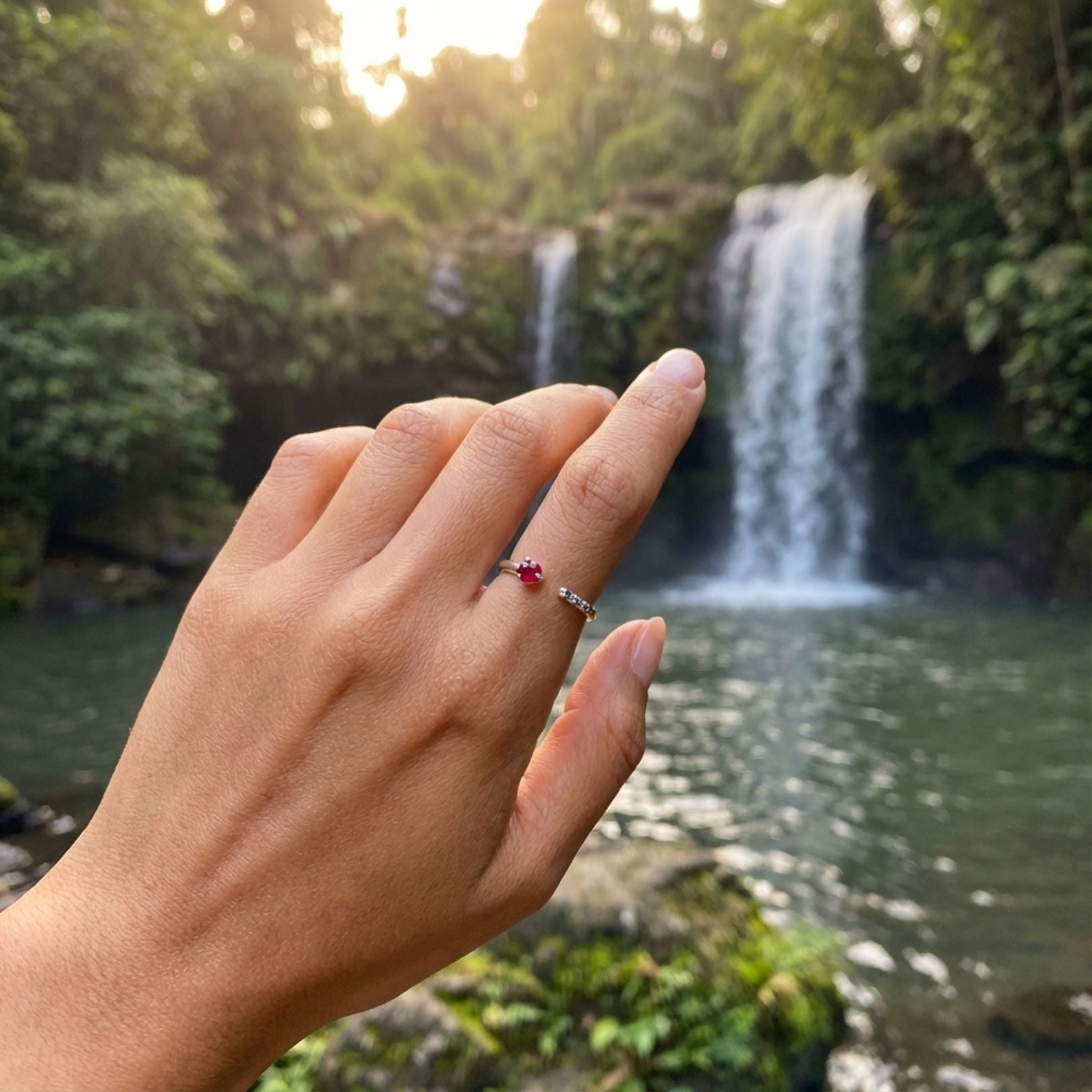 Frau Ring Rubin Diamanten Bali