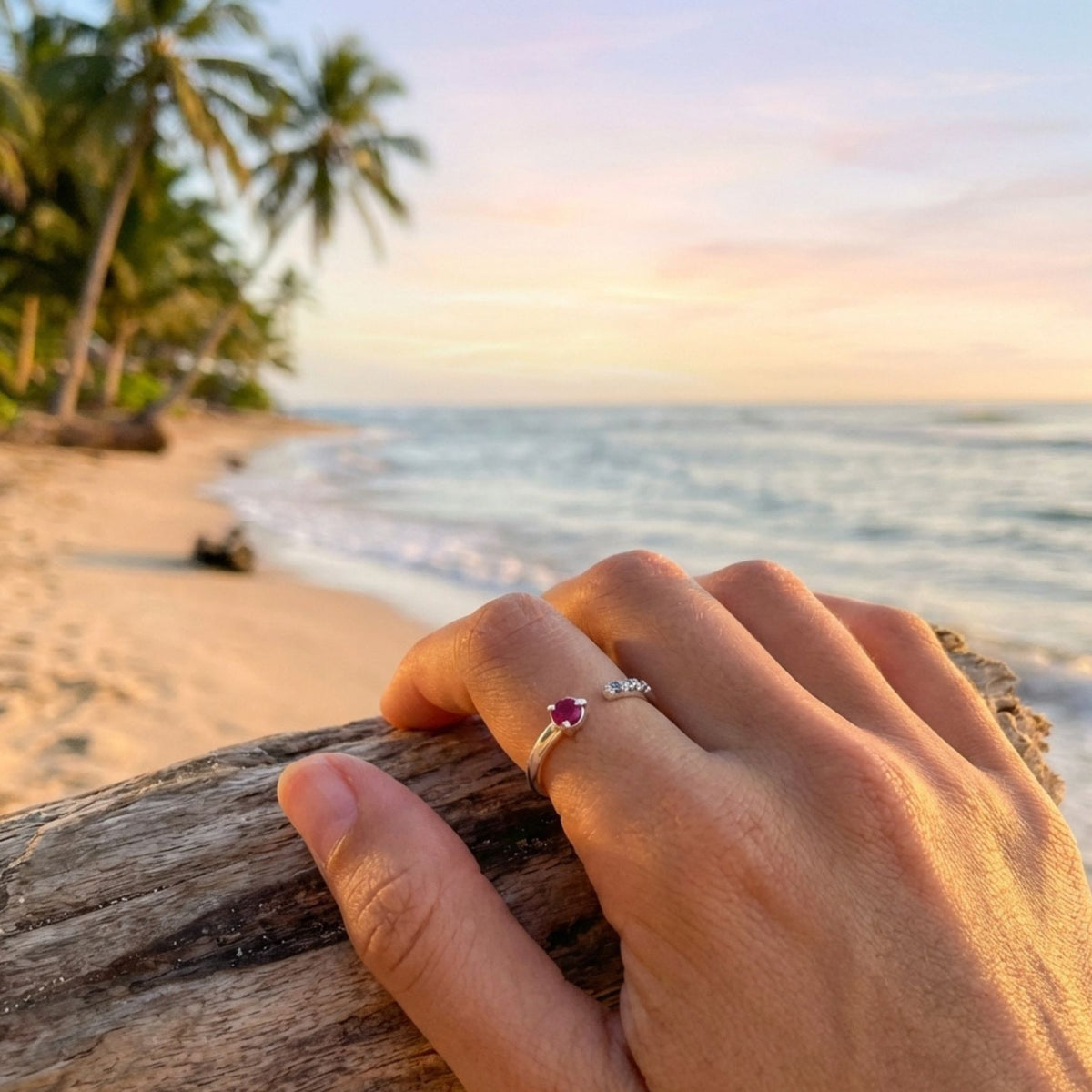 Frau Ring Rubin Diamanten Silber