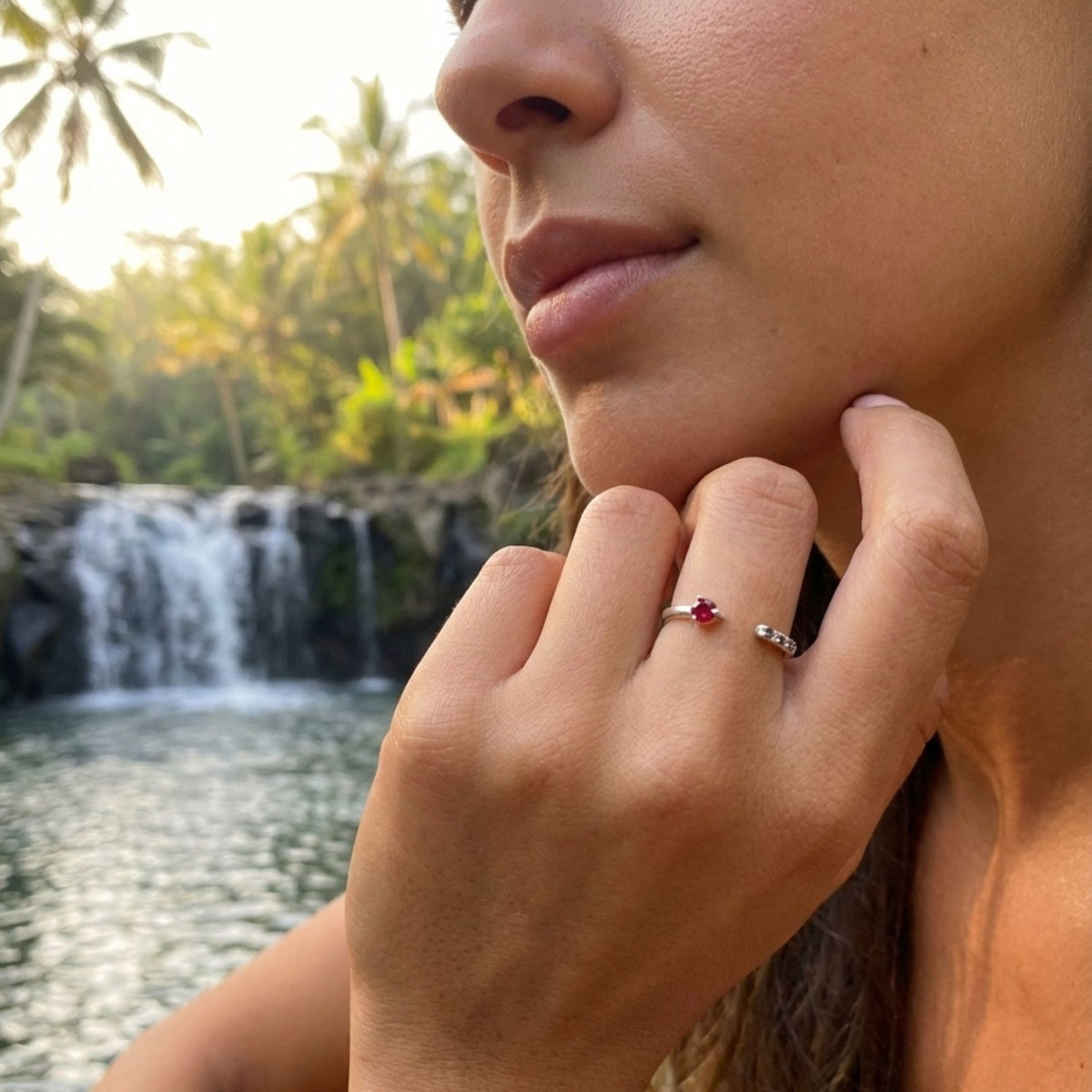 Frau Ring Rubin Diamanten