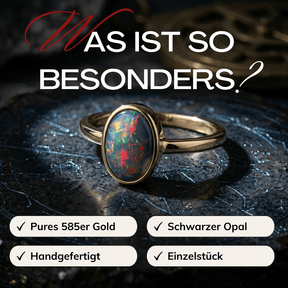 Gold Ring Schwarzer Opal Echt