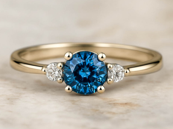 Gold Ring blauer Montana Saphir