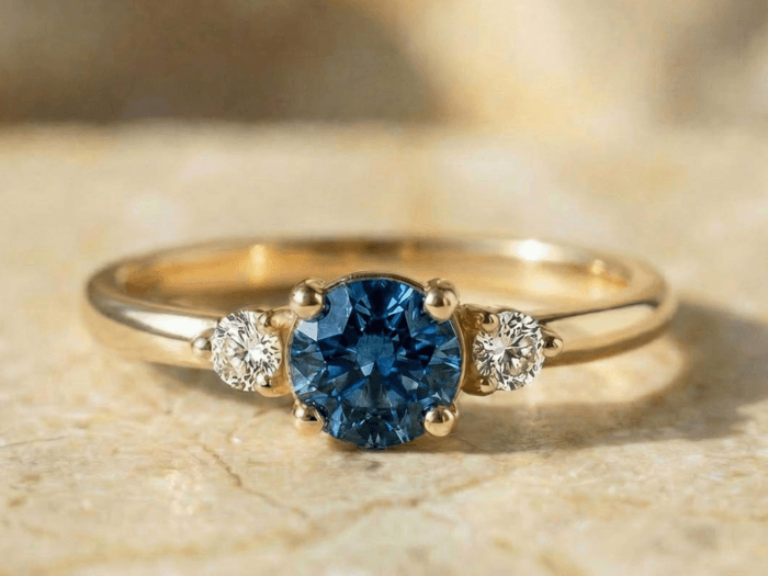 Goldring Saphir Verlobung