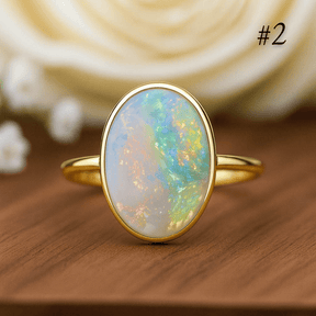 Goldring weißer Opal Australien