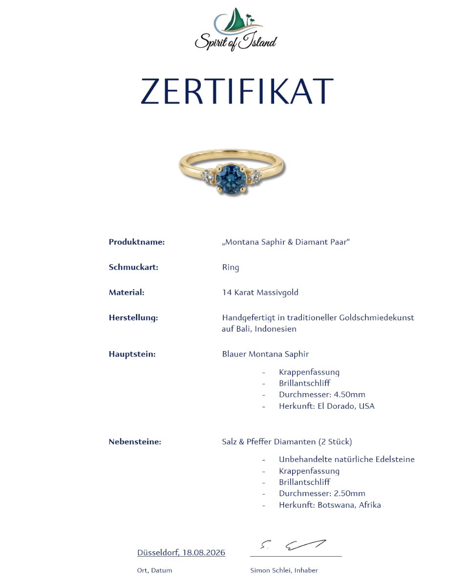 Echtheits - Zertifikat