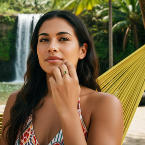 Gruener Saphir Ring Sterling Silber