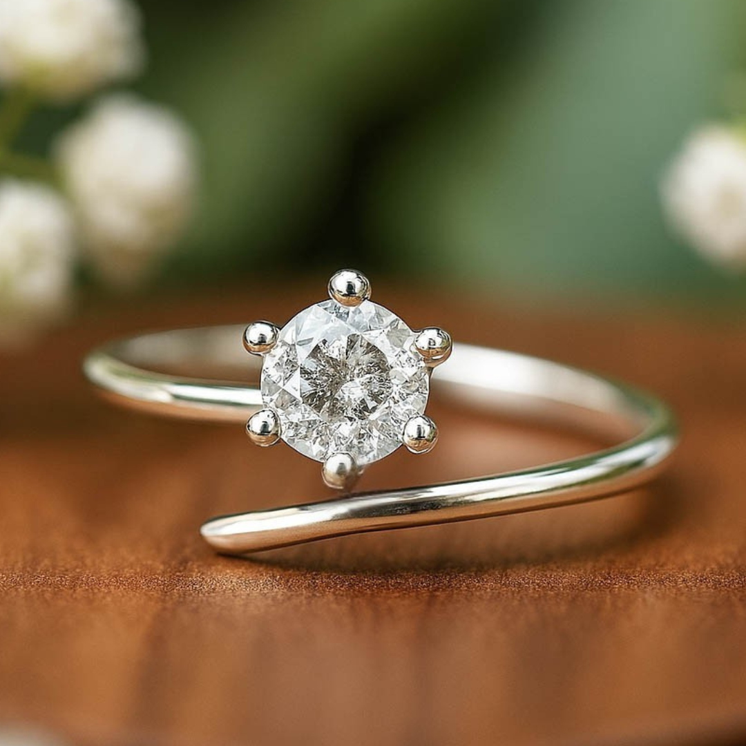 Günstiger Verlobungsring Diamant 925 Silber