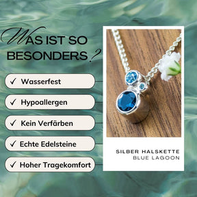 Halskette Silber blauer Topas