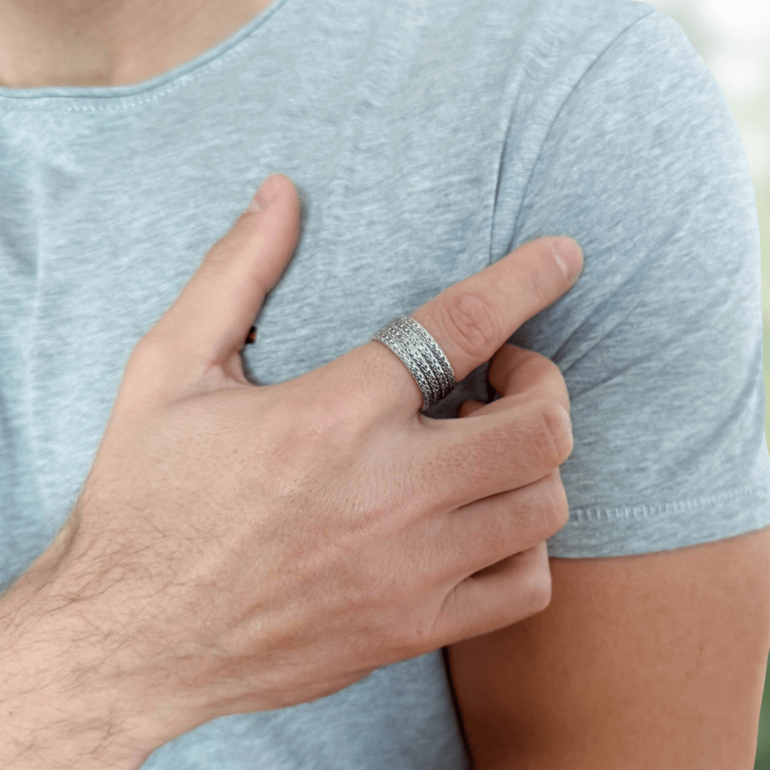 Herrenschmuck Breiter Ring Silber