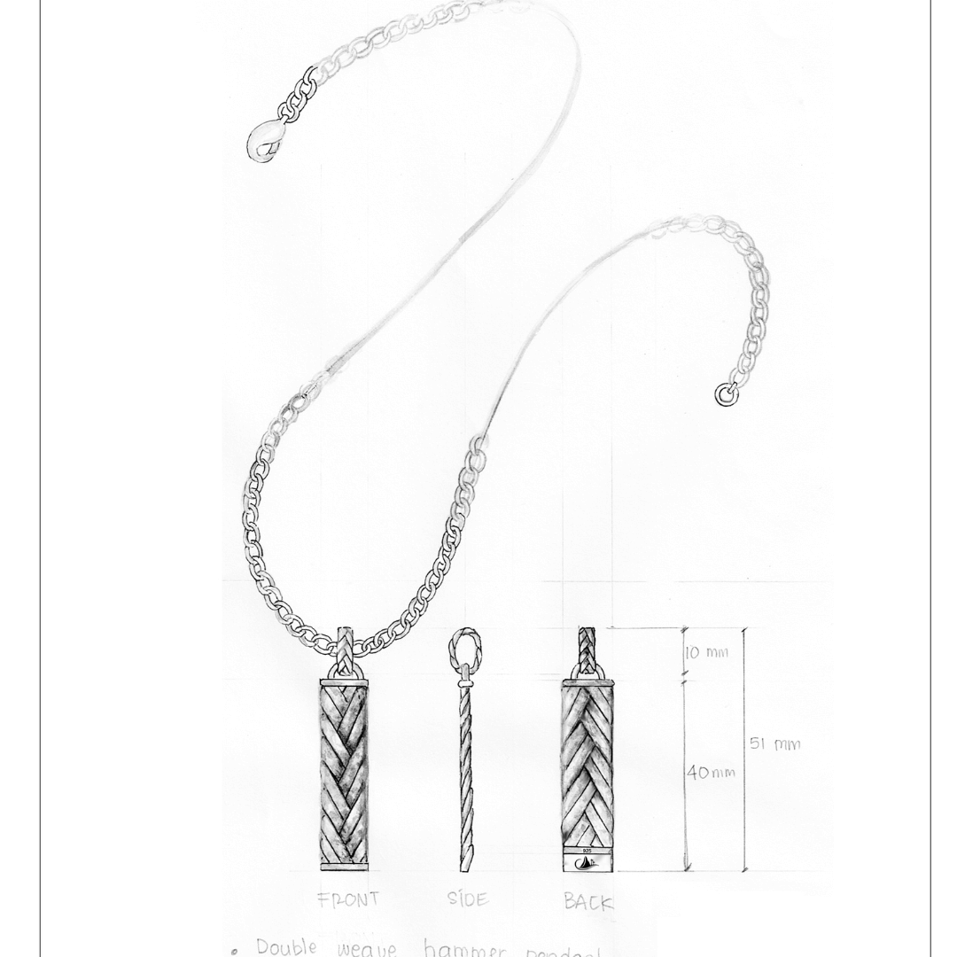 Herrenschmuck Halskette Anhänger Zeichnung