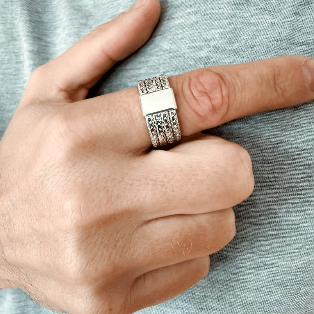 Herrenschmuck Ring Sterling Silber breit