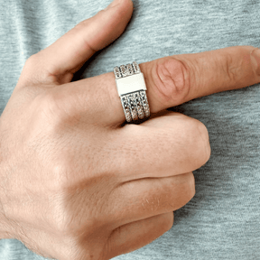 Herrenschmuck Ring Sterling Silber breit