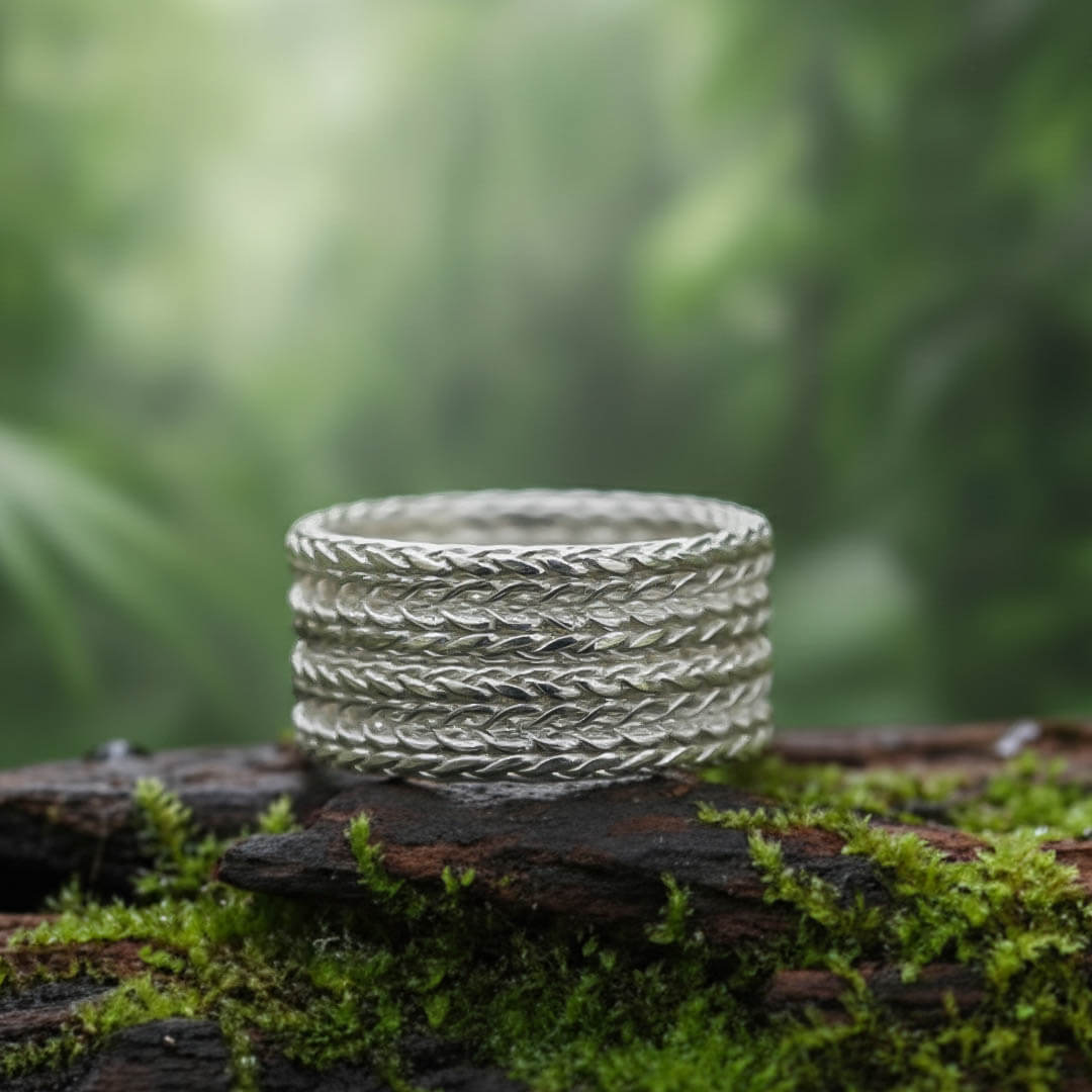 Herrenschmuck Ring breit Silber