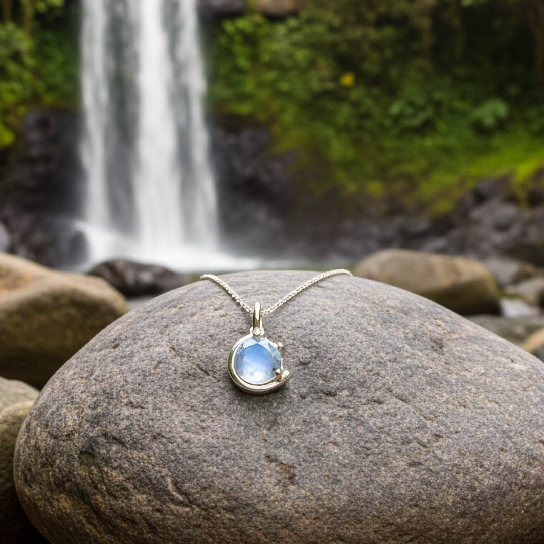 Mondstein Halskette 925 Silber