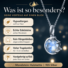 Mondstein Halskette 925 Silber