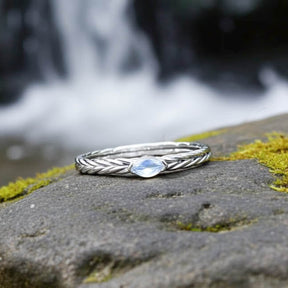 Mondstein Solitär Ring Frauen