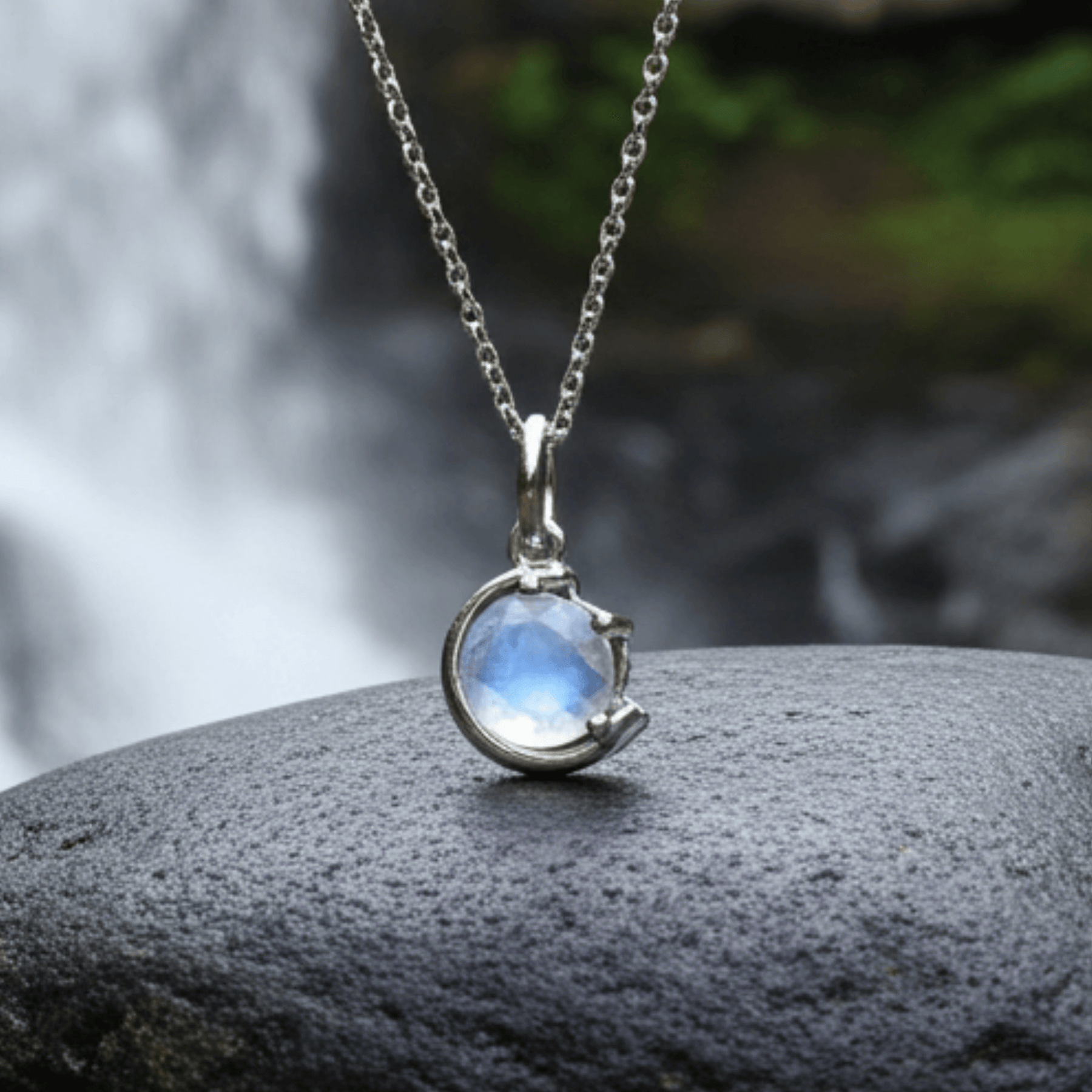 Mondstein Halskette Silber