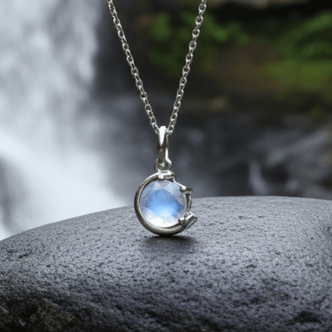 Mondstein Halskette Silber