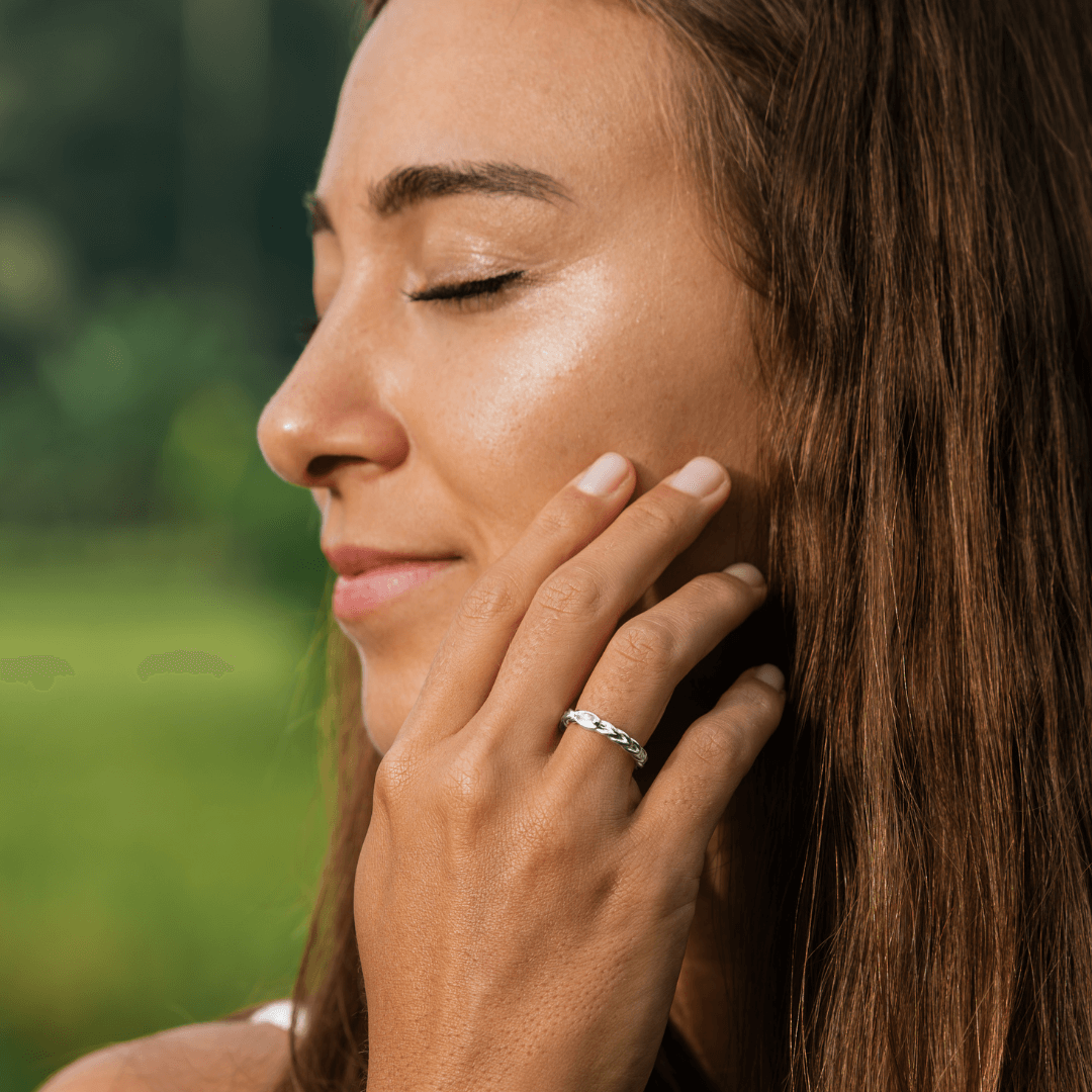 Mondstein Damen Ring Silber