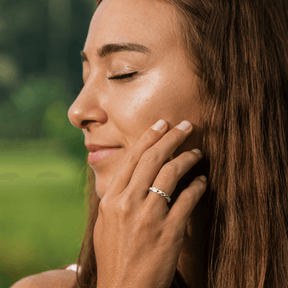 Mondstein Damen Ring Silber