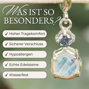 Mondstein Ohrringe mit Diamant