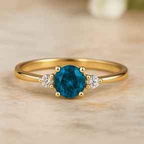Montana Saphir & Diamanten Verlobungsring Gelbgold
