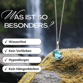 Moosachat Halskette Silber Wasserfest