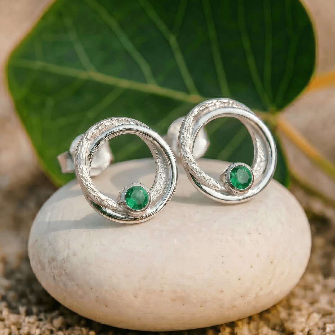 Ohrringe Silber mit SMaragd