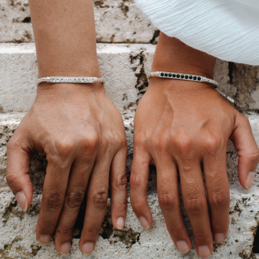 Onyx Mondstein Armbänder Set