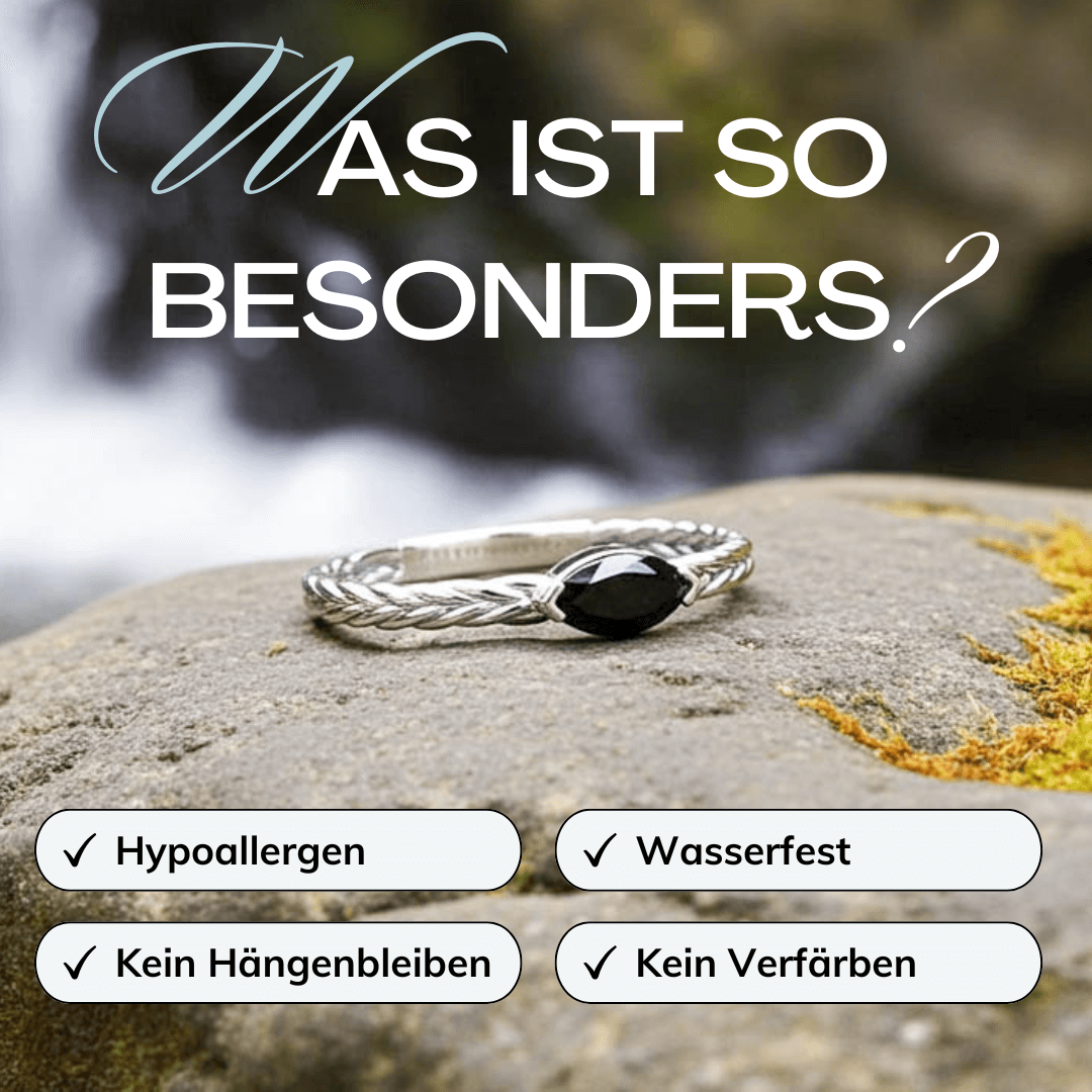 Onyx Ring Schwarz Frau