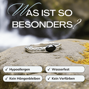 Onyx Ring Schwarz Frau