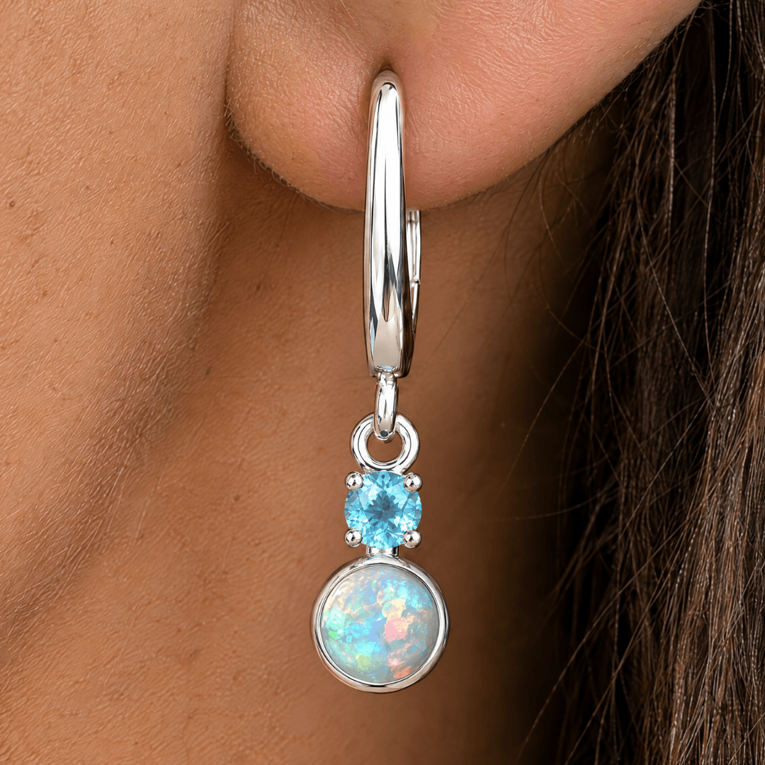 Opal Ohrring Silber Echt