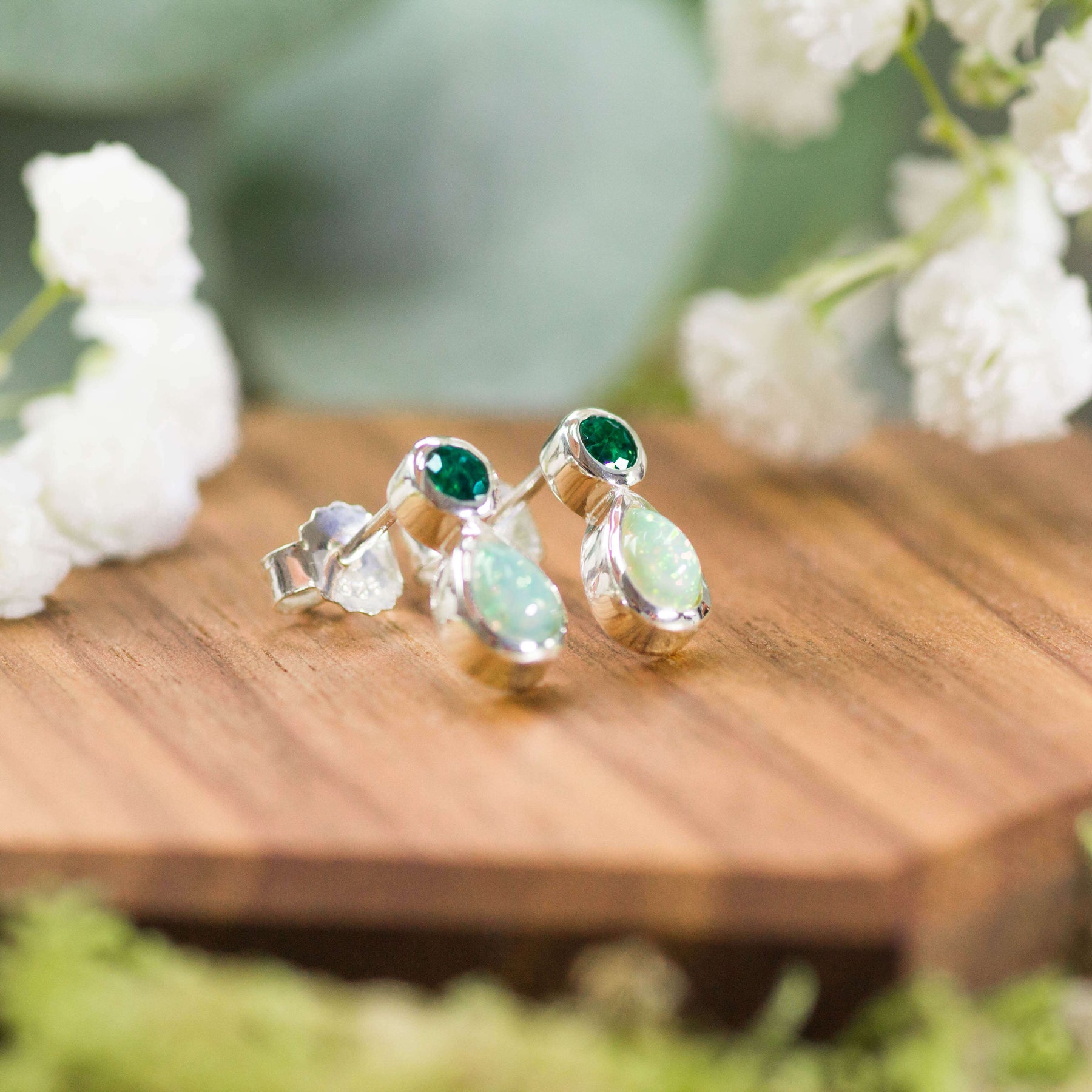Opal Ohrringe Bali nachhaltig Smaragd