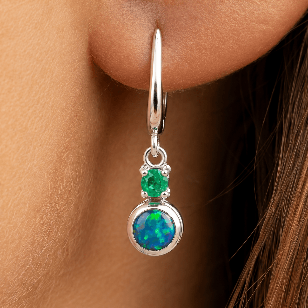 Opal Ohrringe Silber Damen