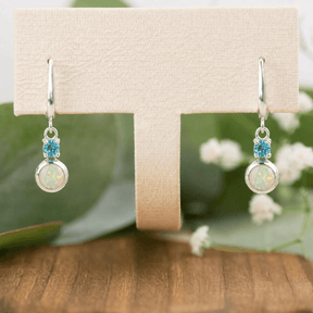 Opal Ohrringe mit Apatit in Silber