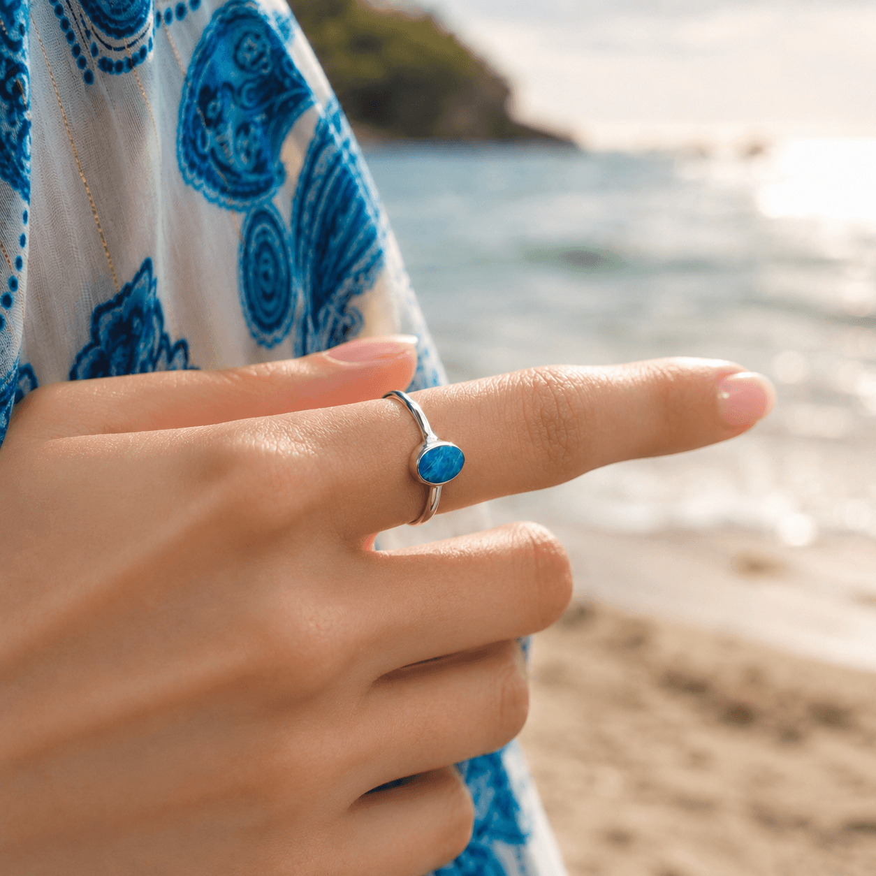 Opal Ring Silber Frau