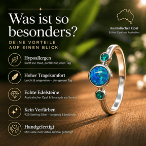 Opal Ring mit Smaragd Silber
