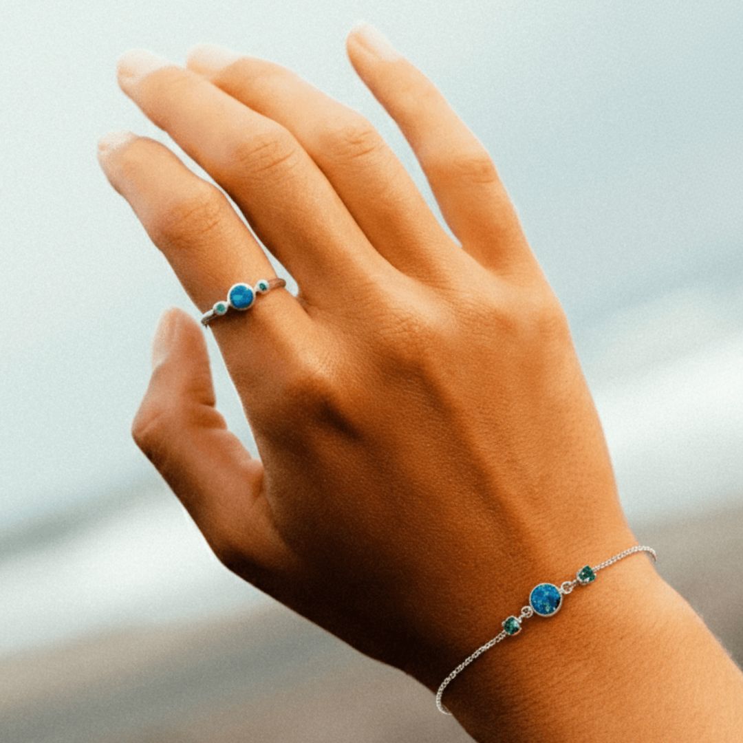 Opal Schmuck Set Ring Armband