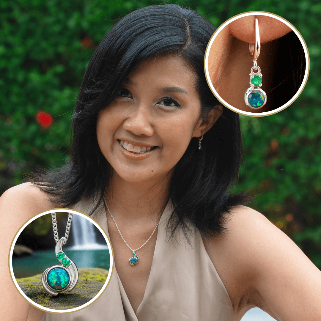 Opal Universe Set | Halskette & Ohrringe