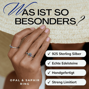 Opal Blauer Saphir Ring Silber