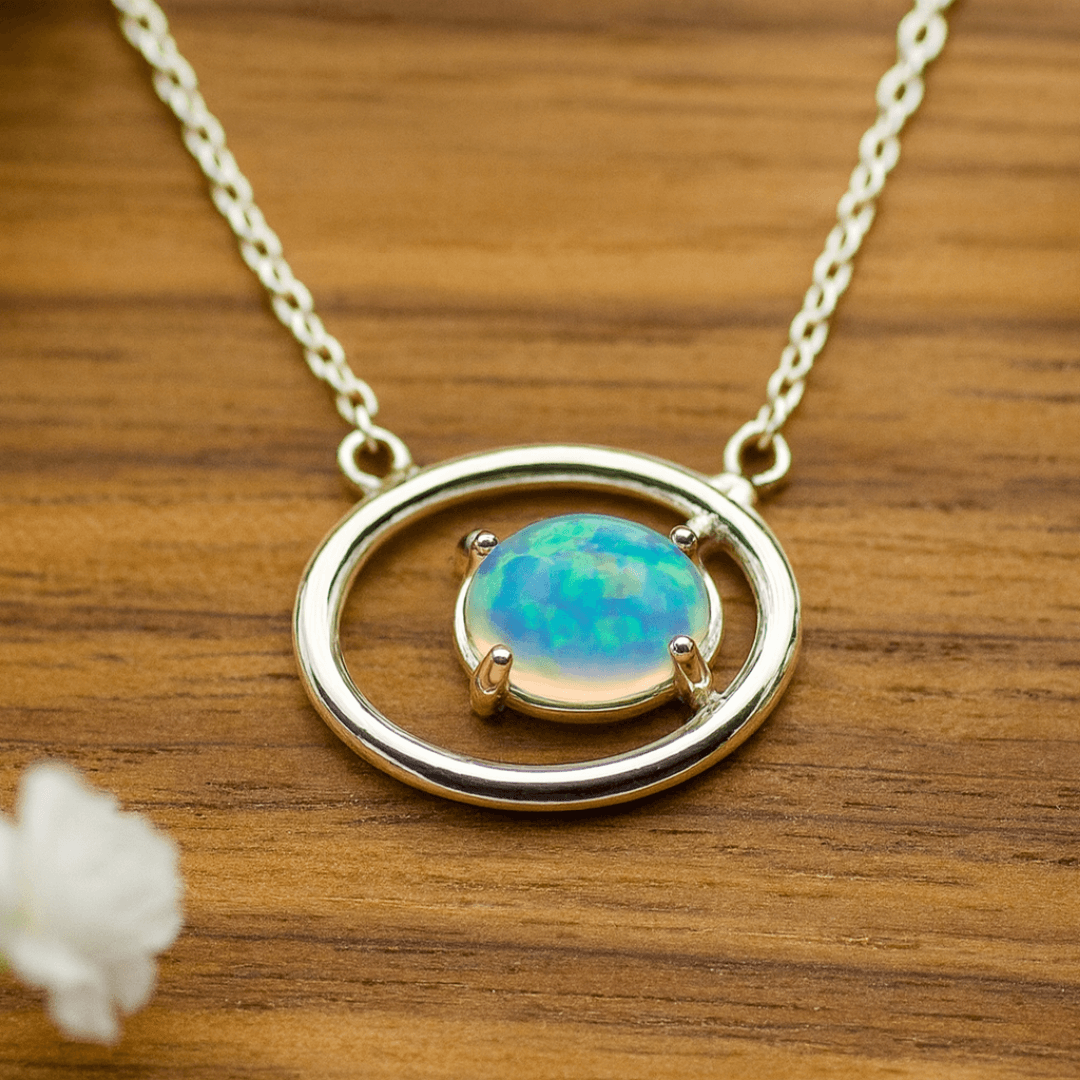 Opal Halskette Silber