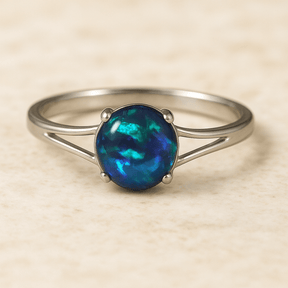Opal Ring 585 Weissgold