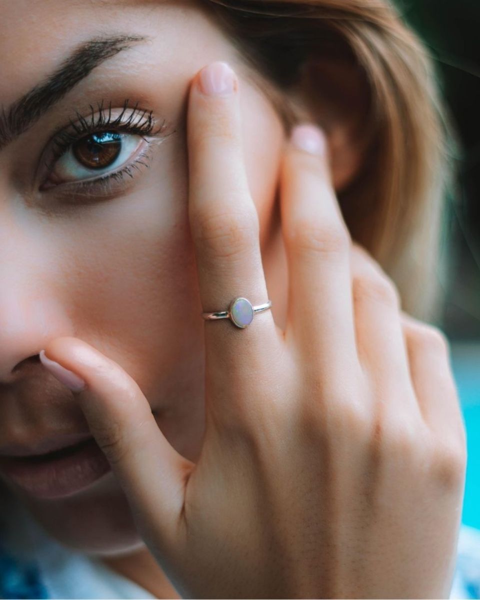 Opal Solitaer Ring