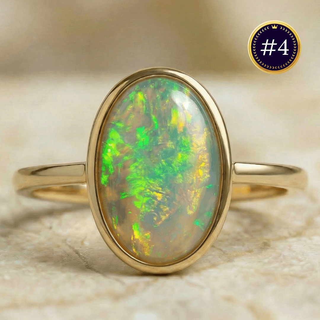 Ovaler Opal Gold Ring Frau